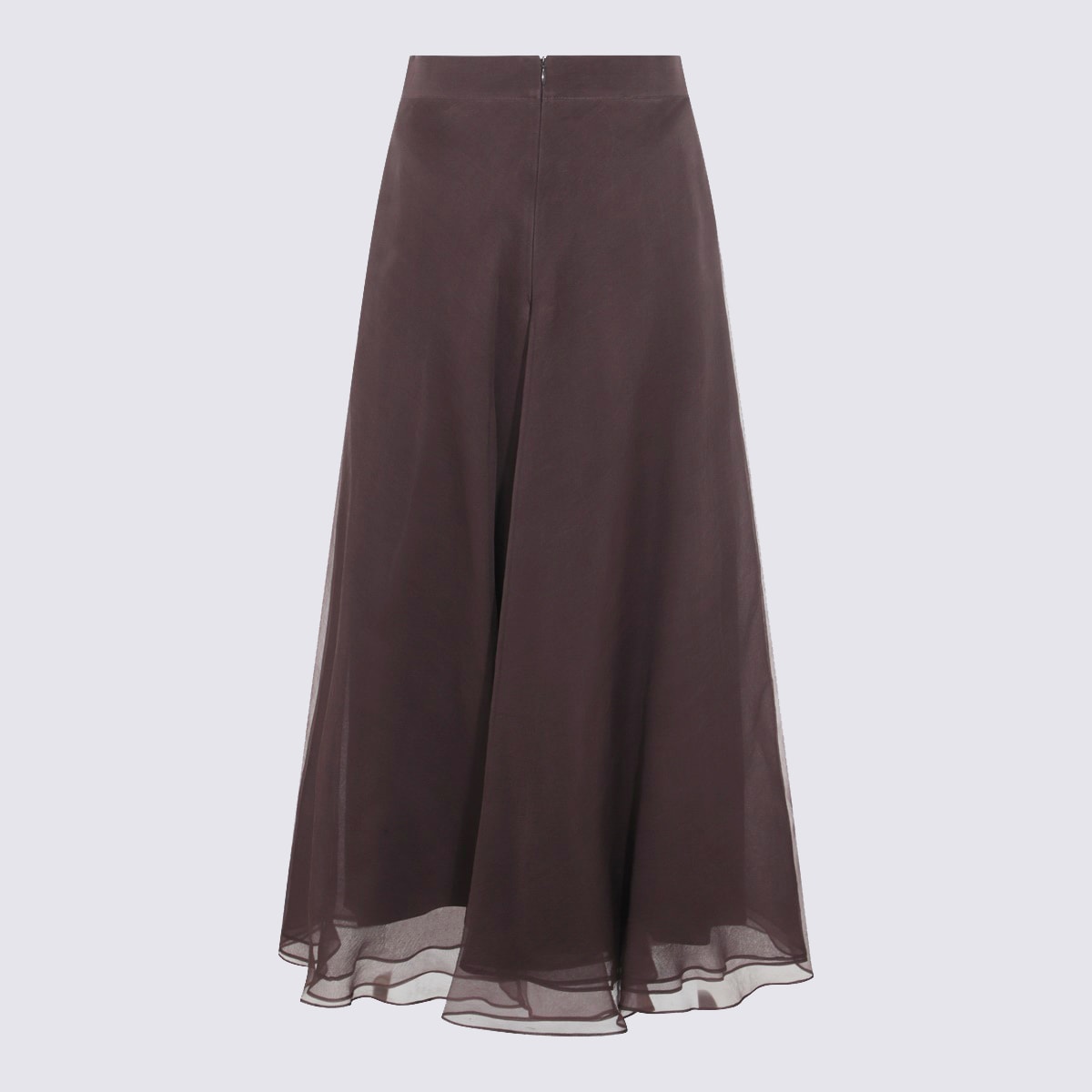 Pleated high-rise skirt - Brown