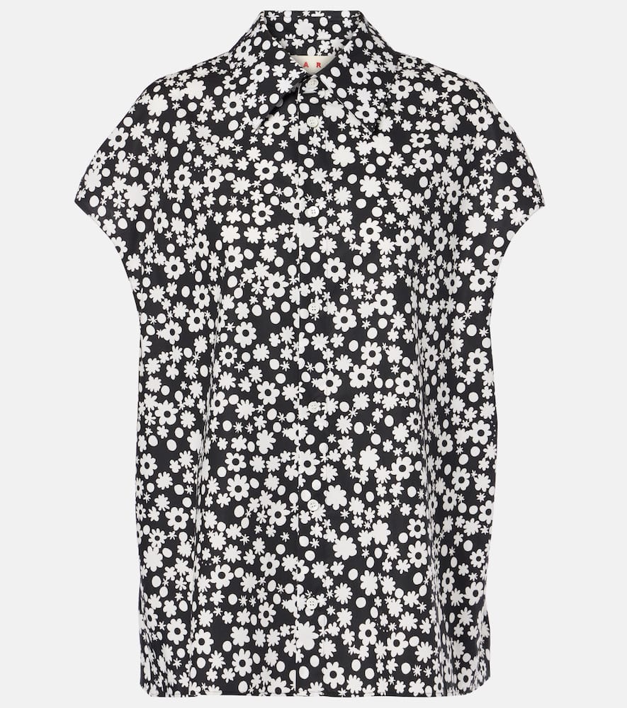 Printed cotton poplin shirt