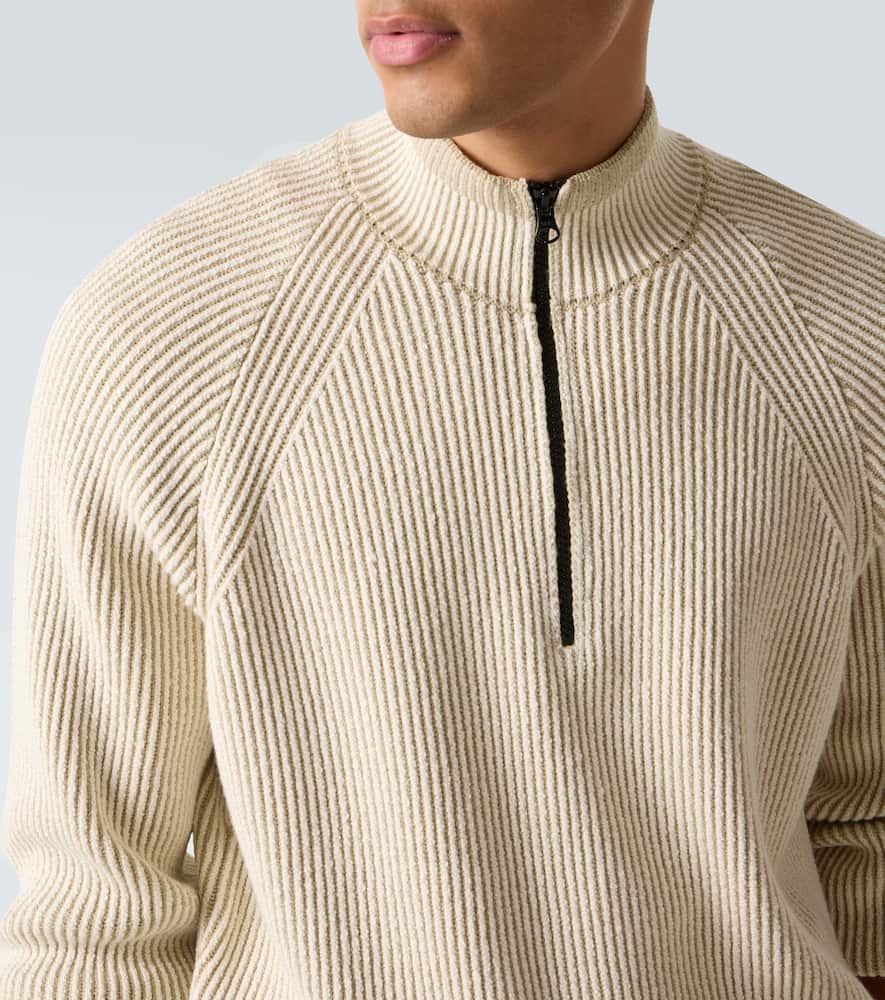 Compass wool and cotton-blend sweater