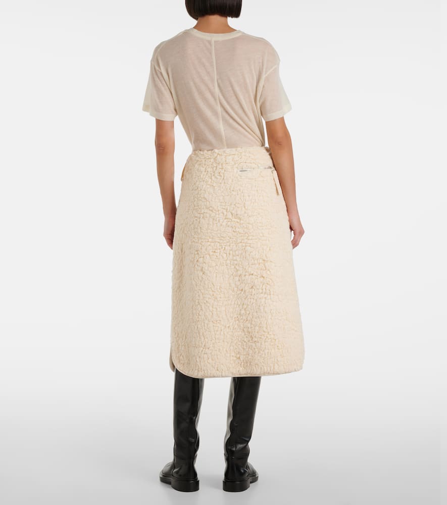 Cotton fleece midi skirt