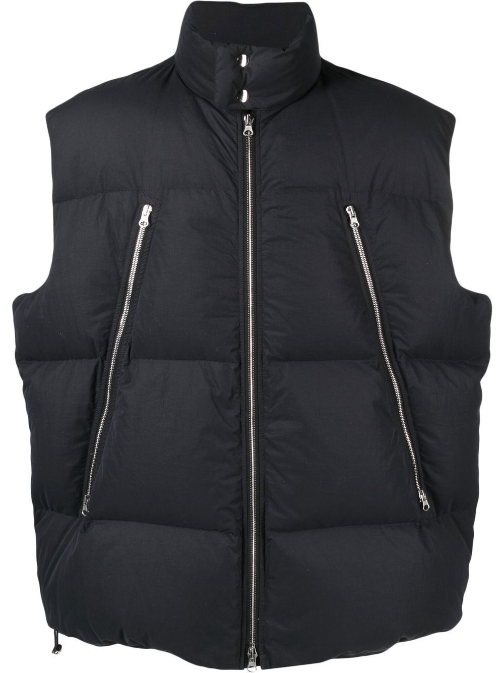 High-neck padded gilet - Black