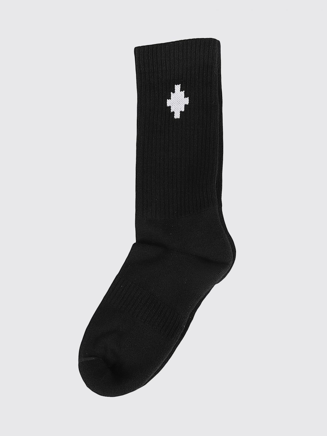 Boy's Ribbed Stretch-Cotton Socks with Jacquard Logo