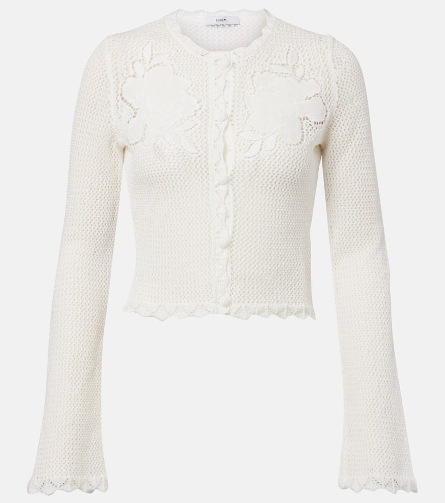 Embroidered cotton cardigan