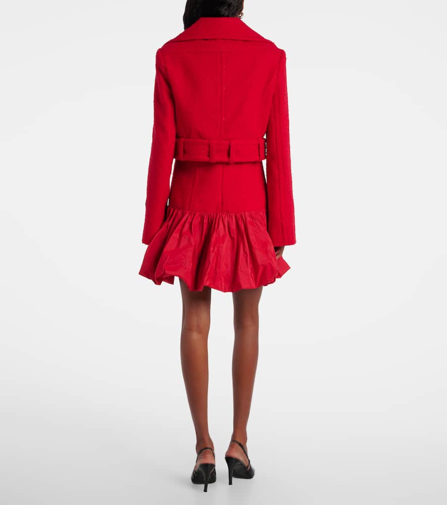 Cropped wool-blend tweed jacket