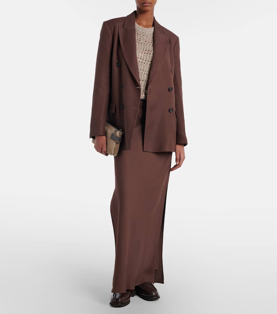 Twill maxi skirt