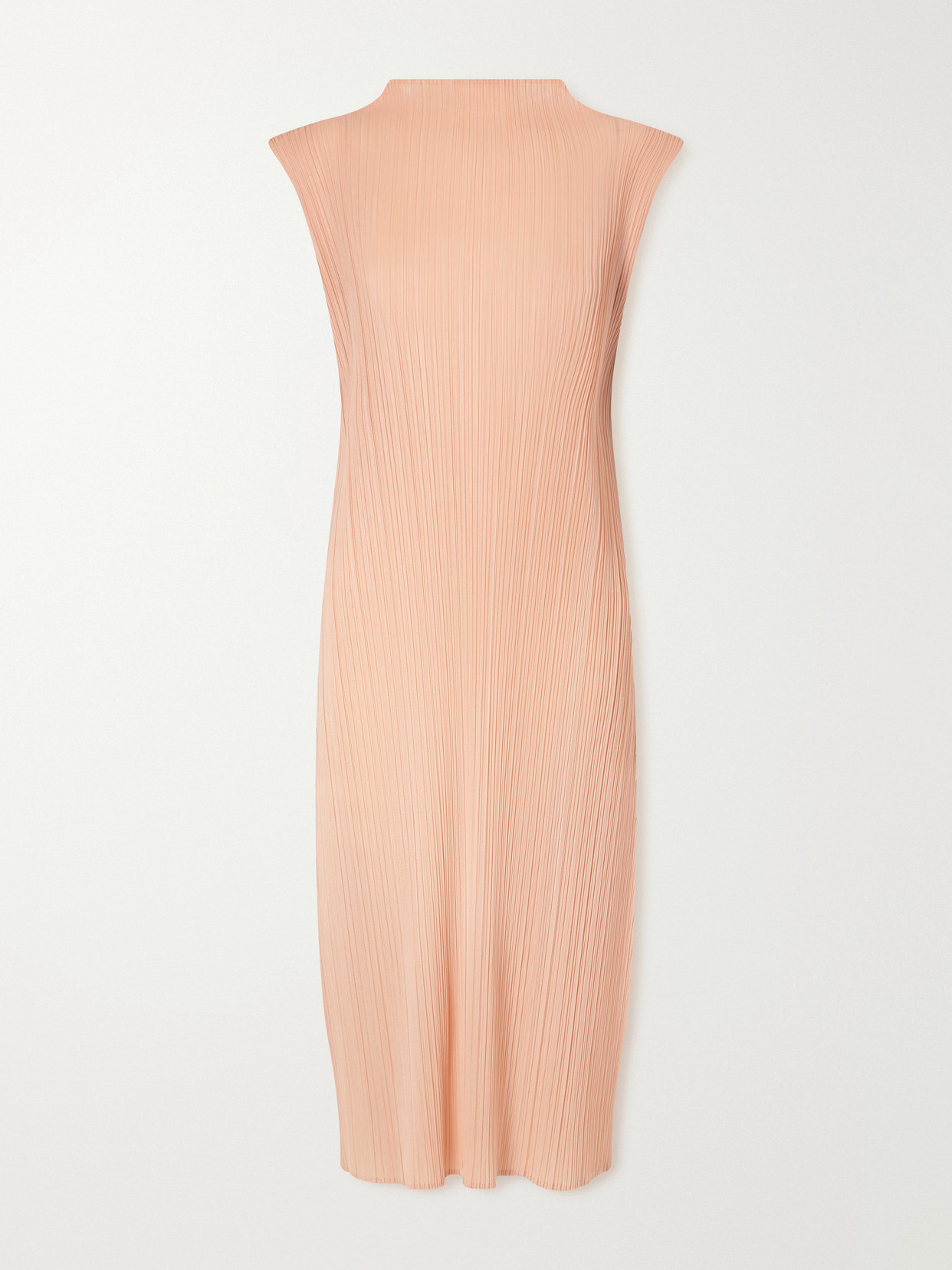 Plissé Midi Dress - Orange