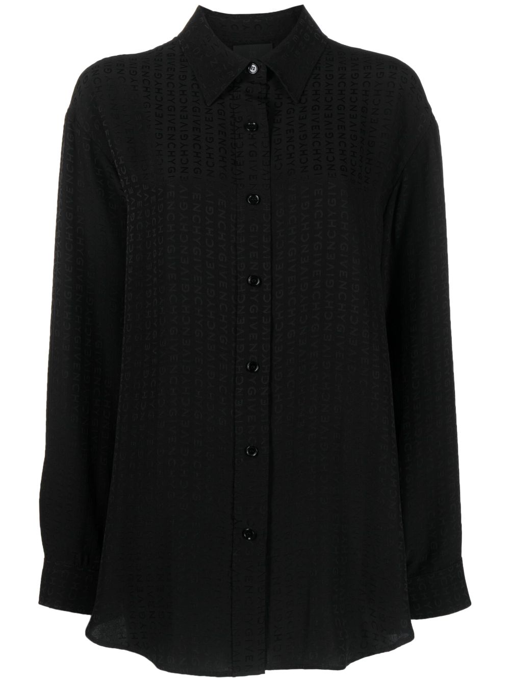 Logo-print silk shirt - Black