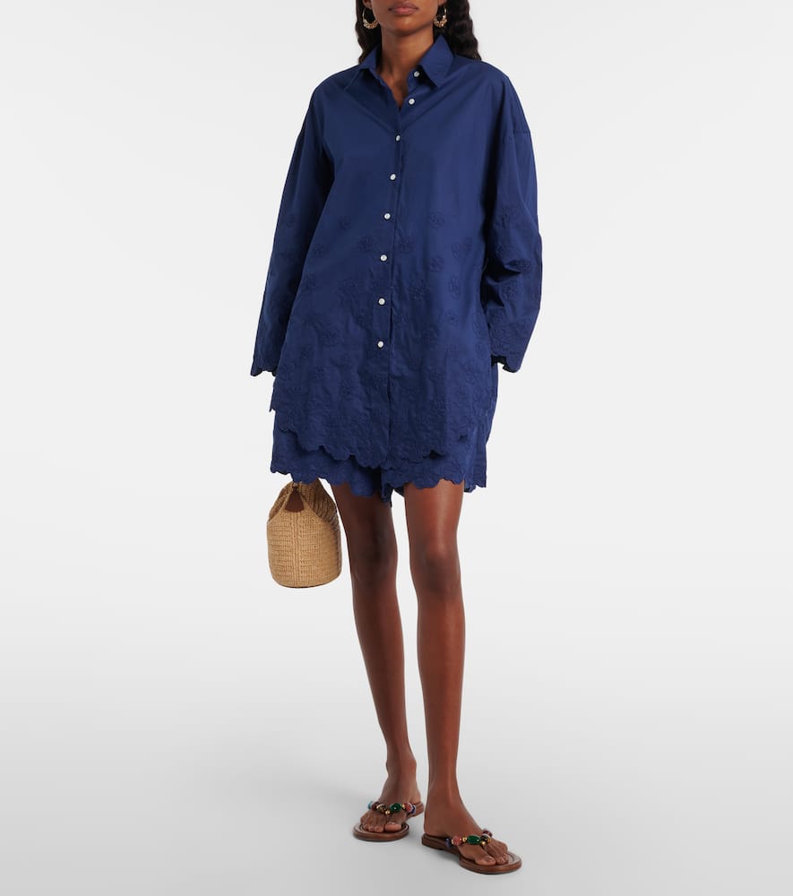 Floral cotton poplin shirt dress