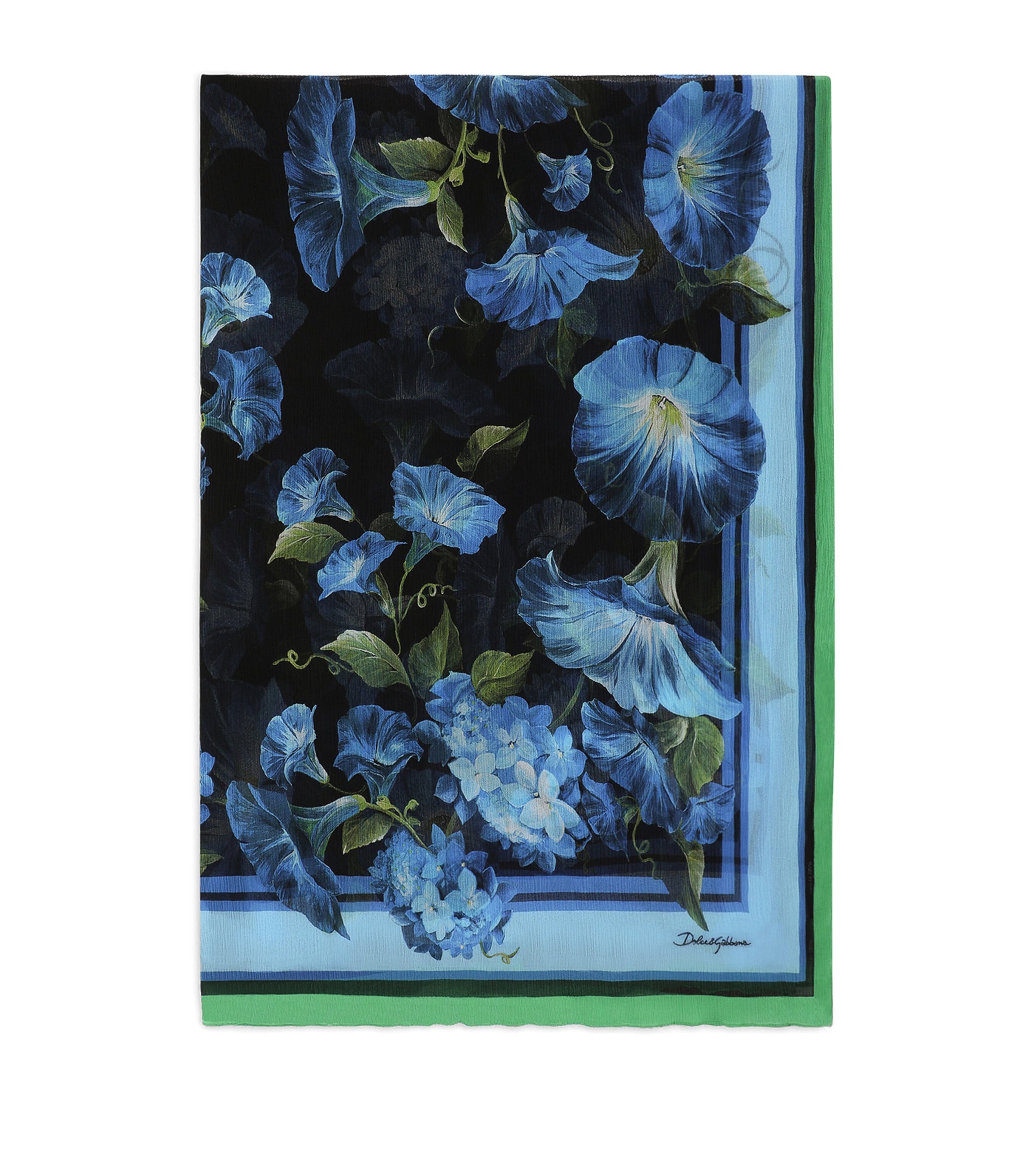Silk Crepon Foulard Floral Print Scarf