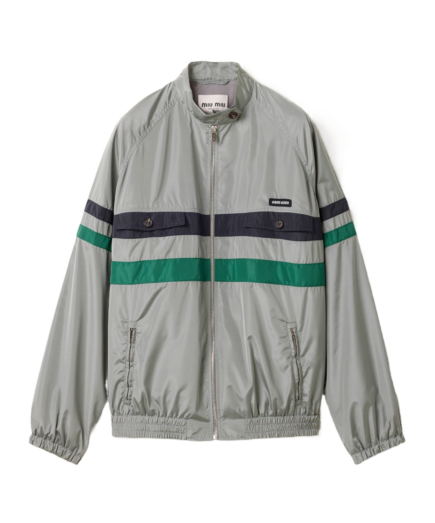 Technical silk blouson jacket