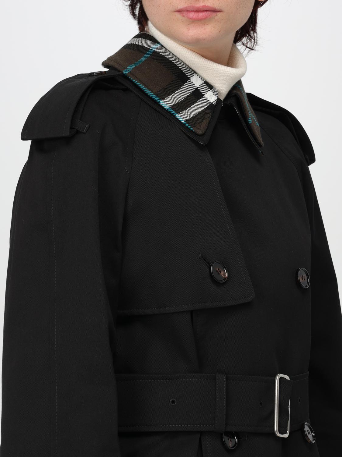 Detachable-collar trench coat - Black