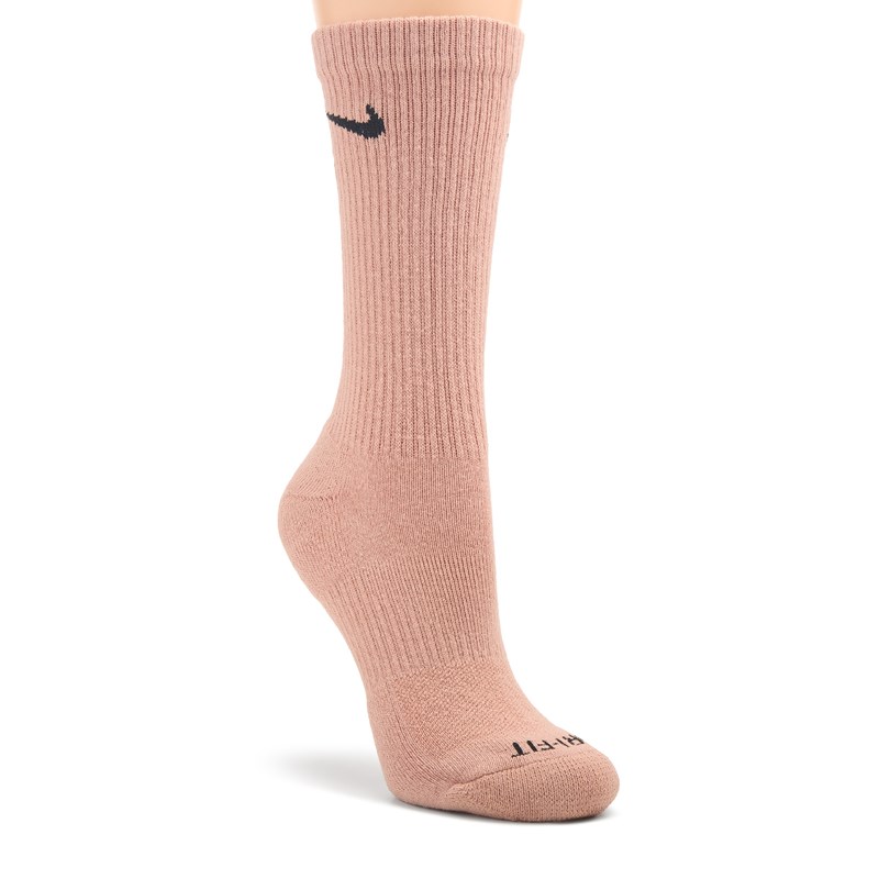 6 Pack Medium Everyday Plus Cushion Crew Socks (Brown Assorted)