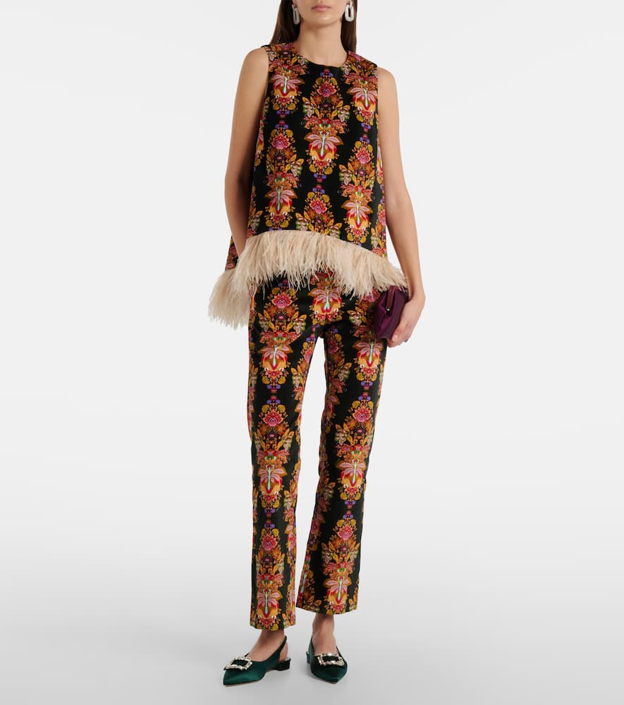 24/7 printed cropped cotton flared pants