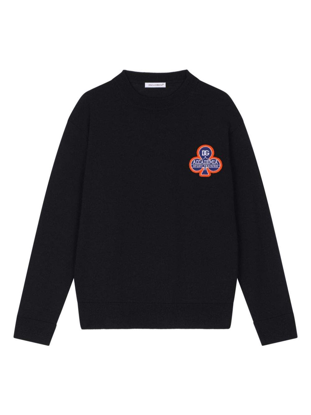 Logo-patch virgin-wool jumper - Black