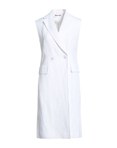 Woman Overcoat & Trench Coat White Size 2 Viscose, Linen