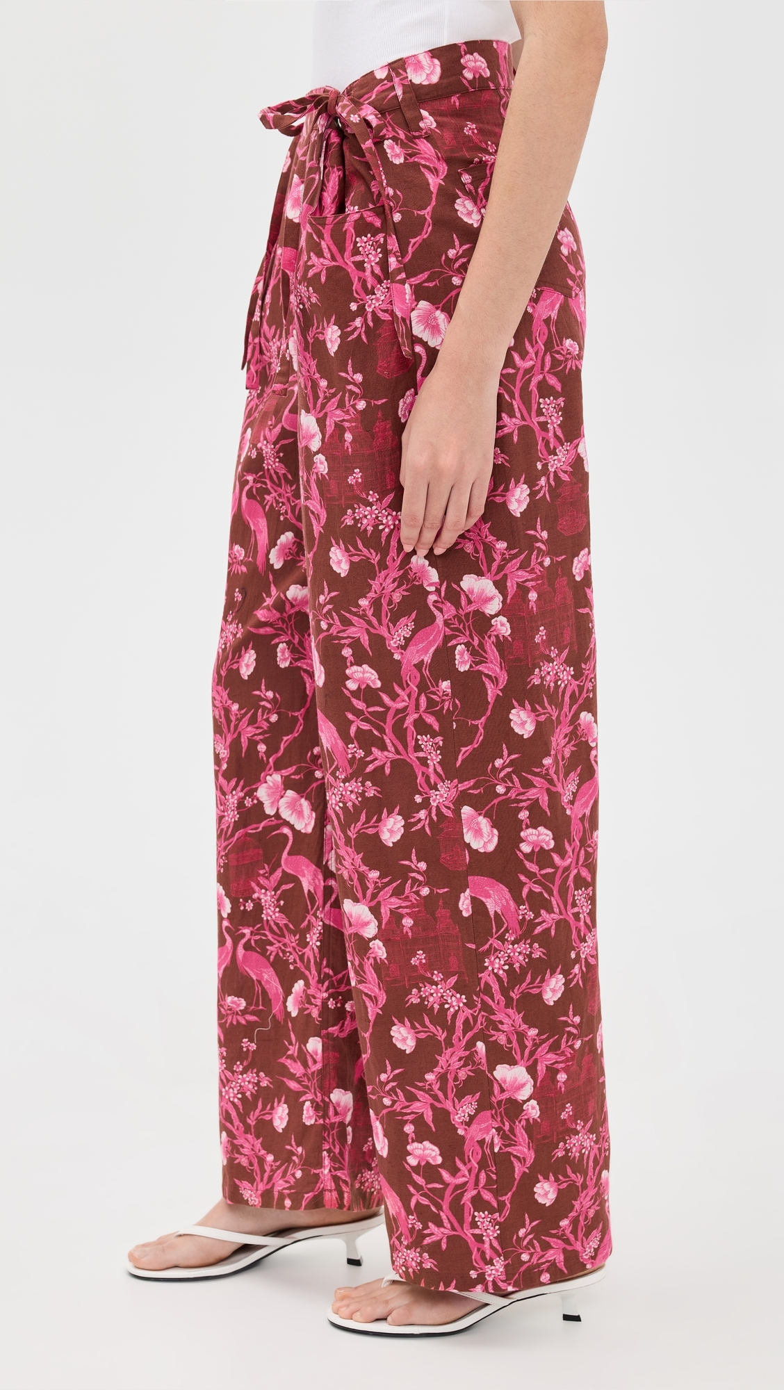 Move and Groove Snap Pants Cranes Pink Teakwood