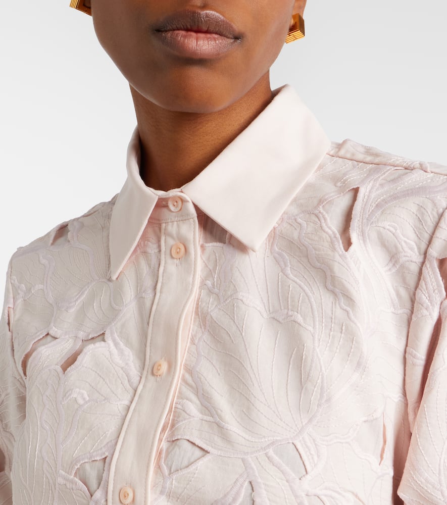 Guipure lace shirt dress