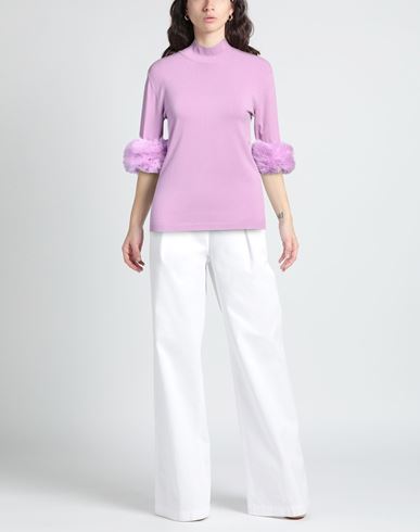 Woman Turtleneck Lilac Size L Viscose, Polyester, Nylon