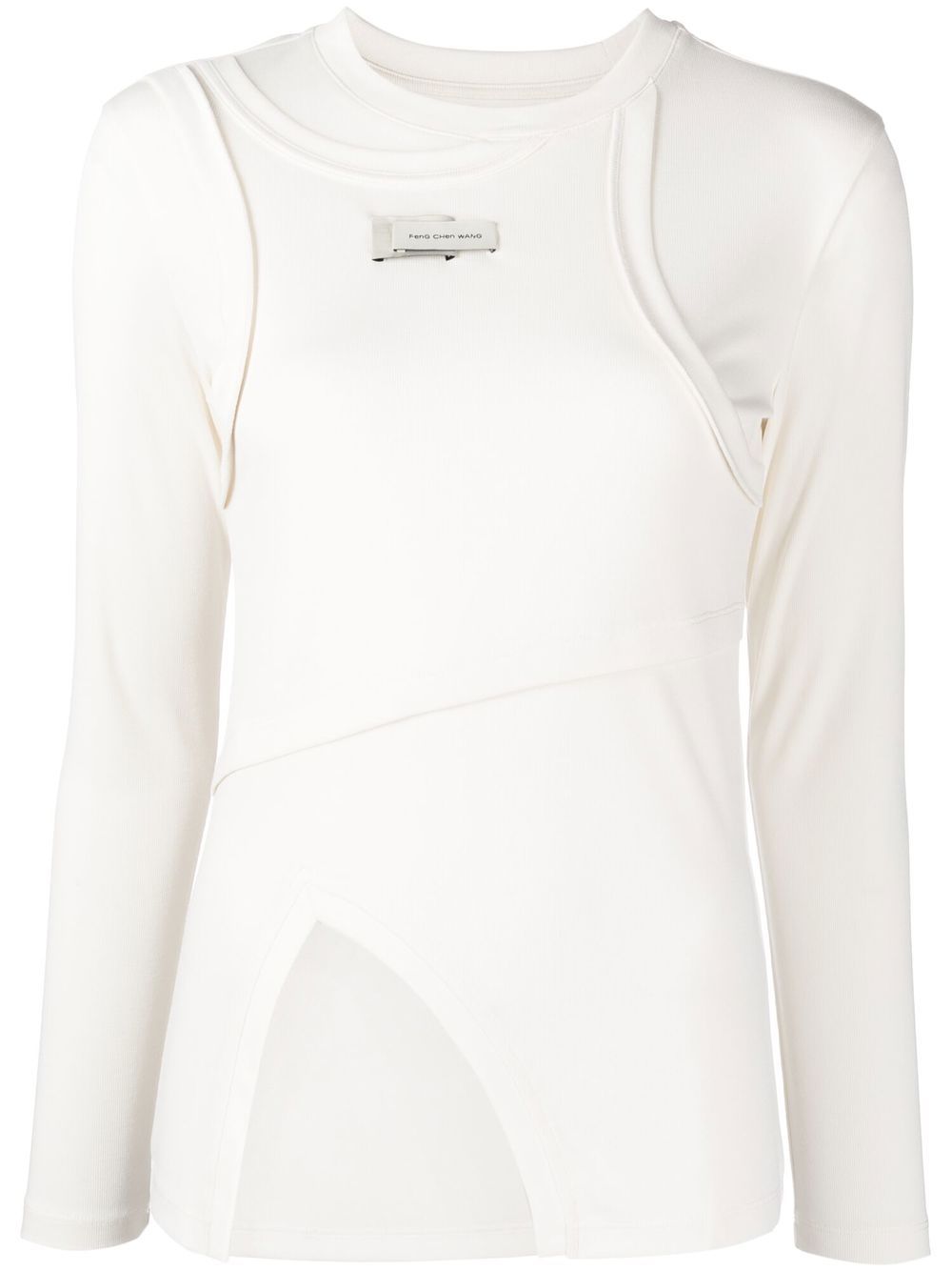 Crew-neck fitted jumper - White
