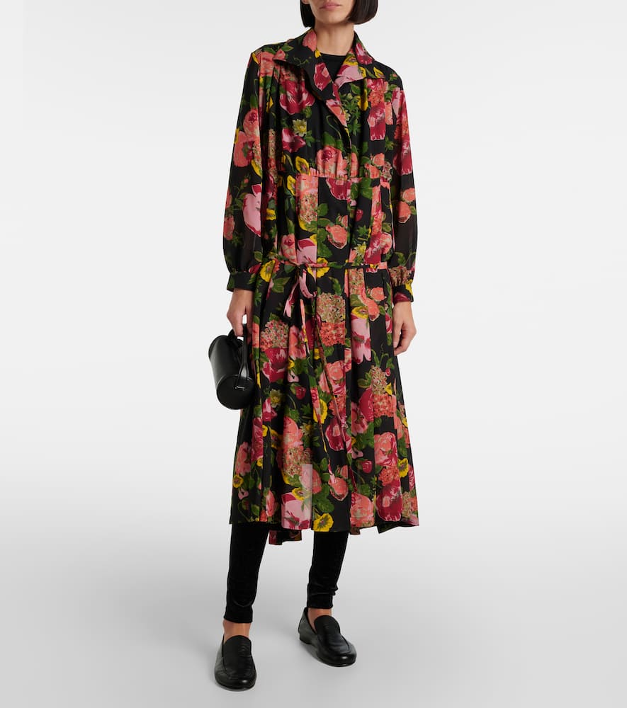 Georgette and jersey midi dress