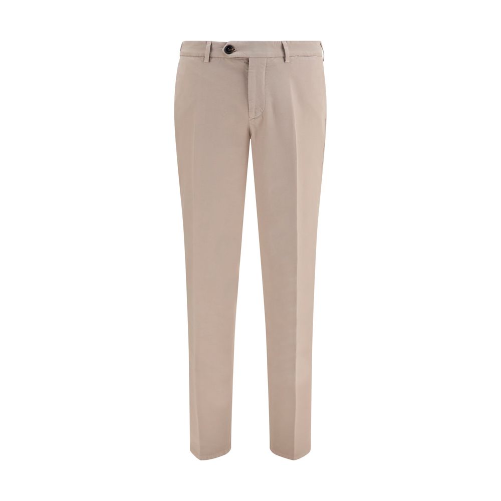Cotton Regular-Fit Trousers — Beige