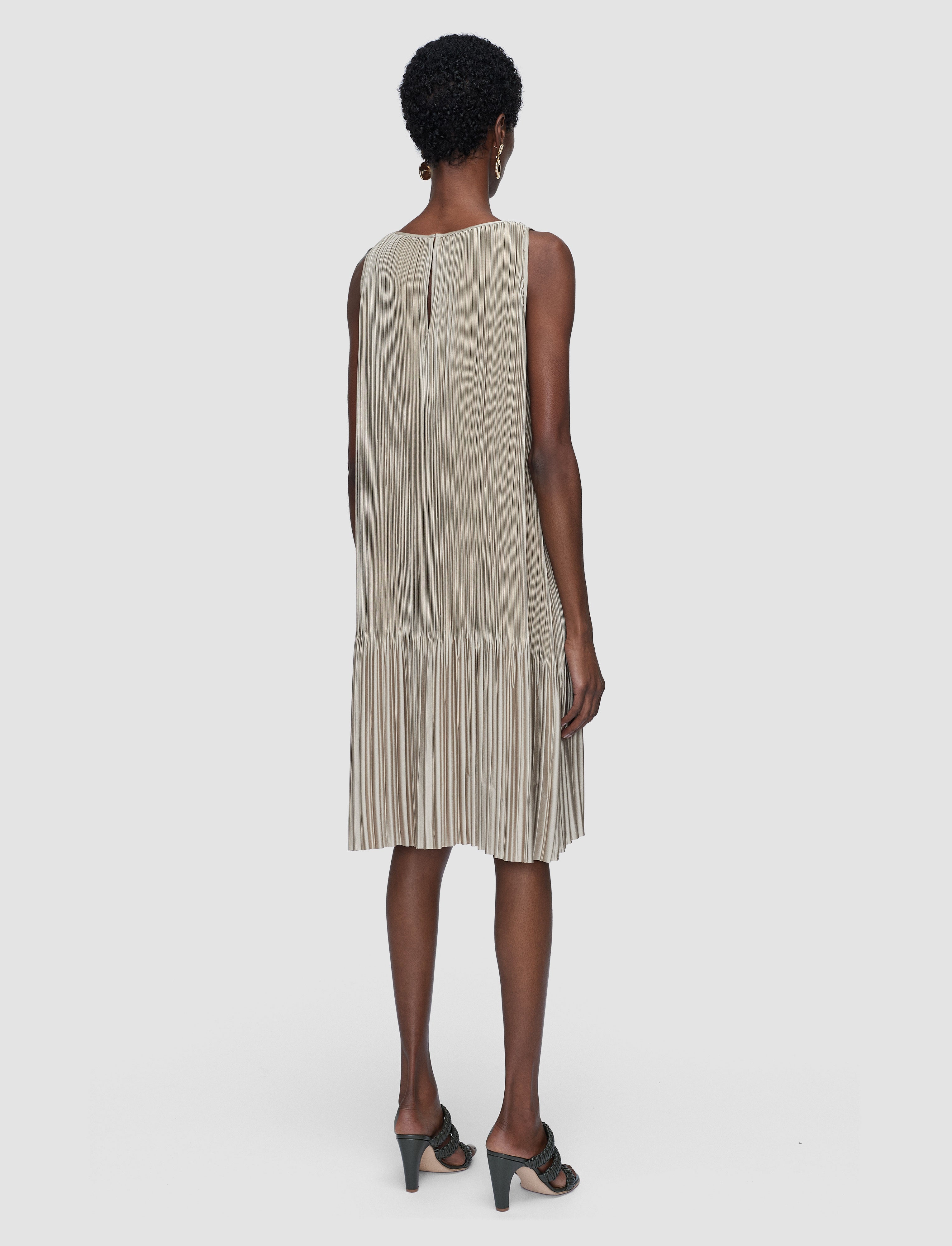 Rida Pleated Satin Dress - 46