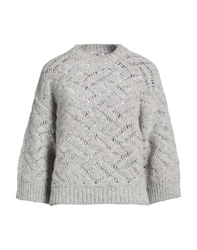 Woman Sweater Light grey Size 2 Alpaca wool, Virgin Wool, Polyamide, Viscose, Metallic fiber