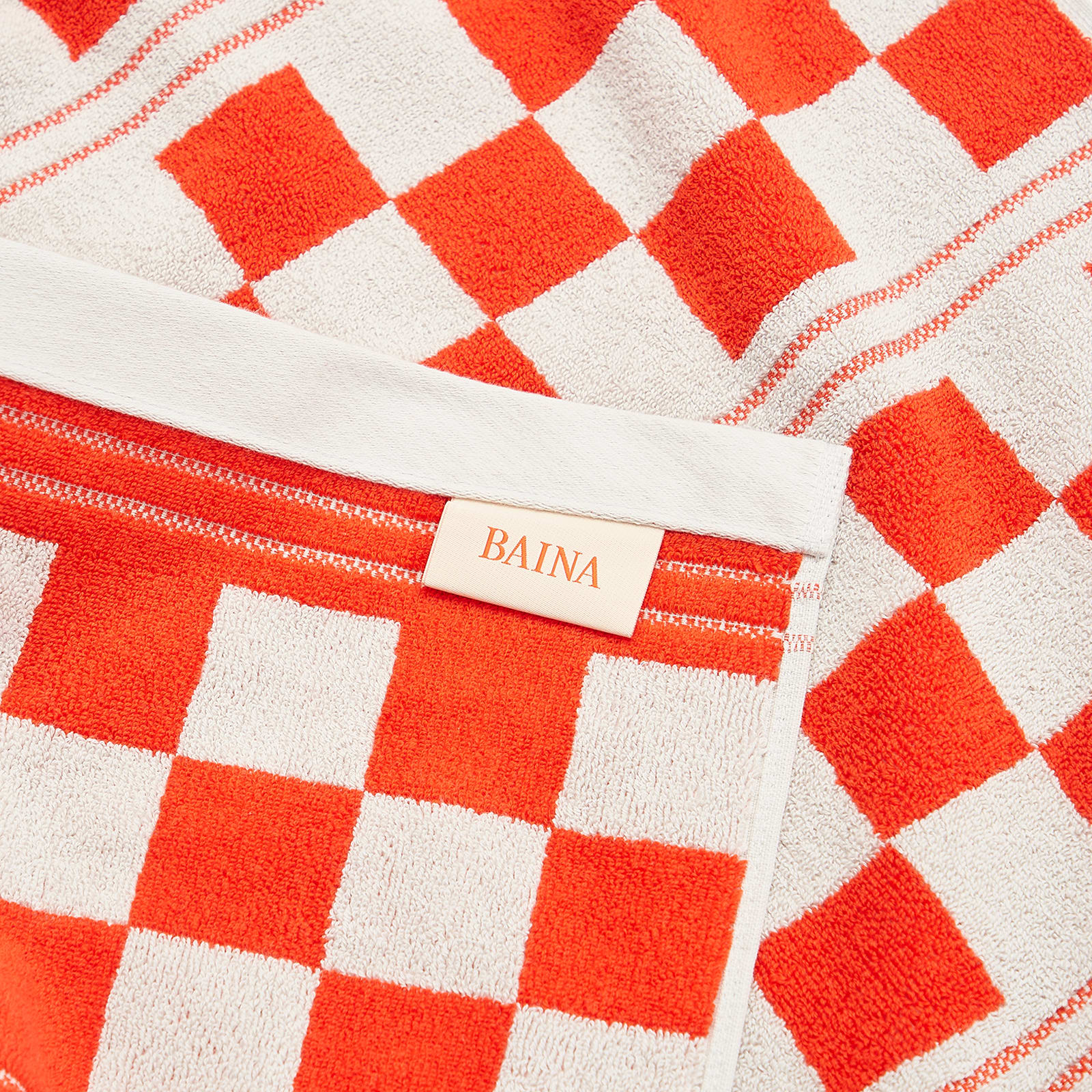 Busby Limited Edition Pool Towel in Cloud/Ranch Red 