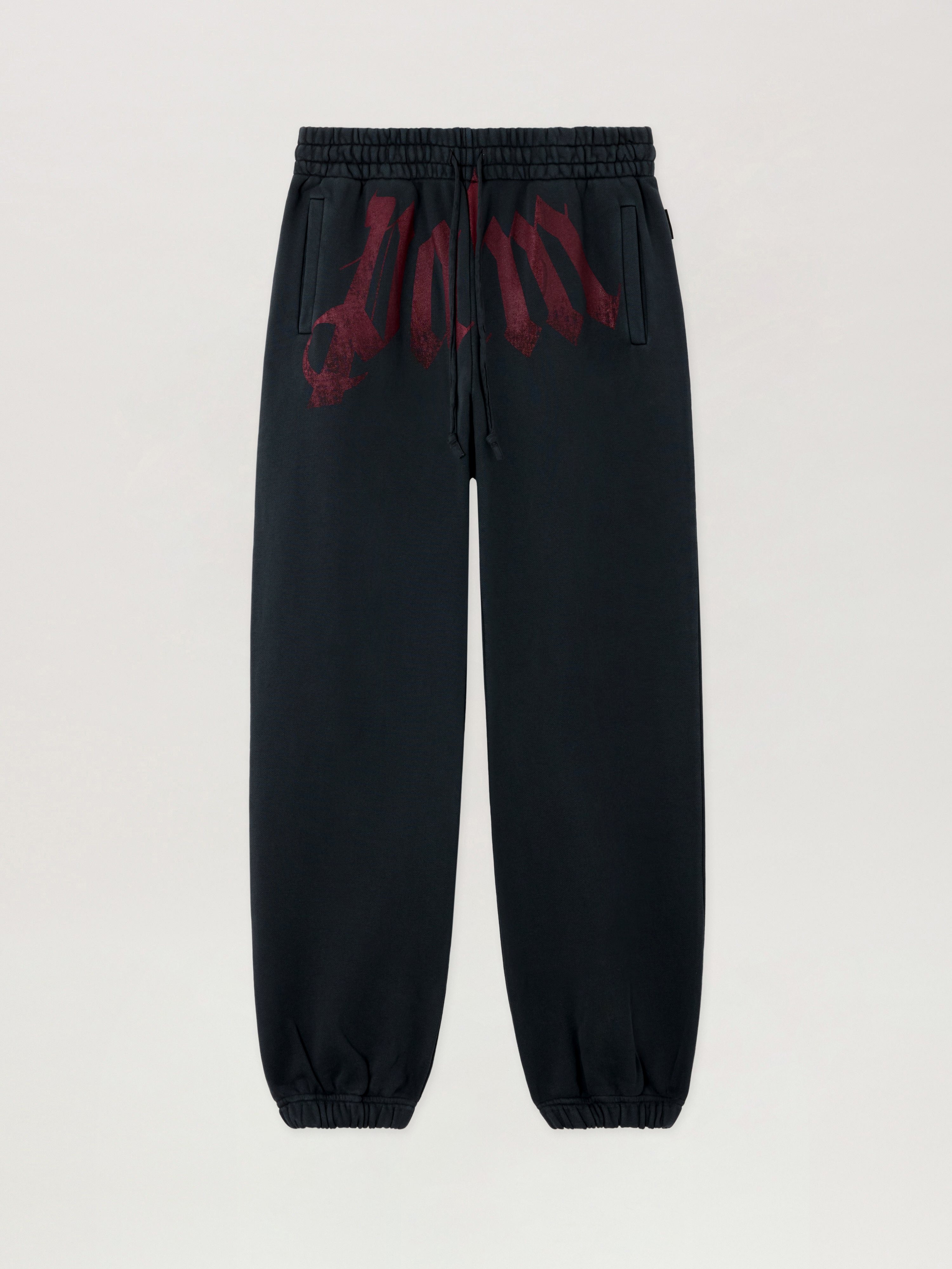 Big Waist Logo Sweatpants Man  Black Burgundy