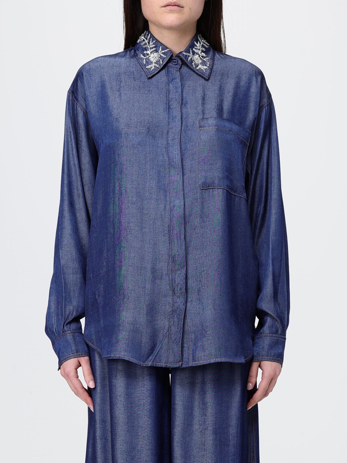 Shirt Woman color Denim