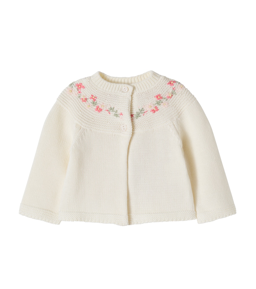 Baby embroidered cotton cardigan