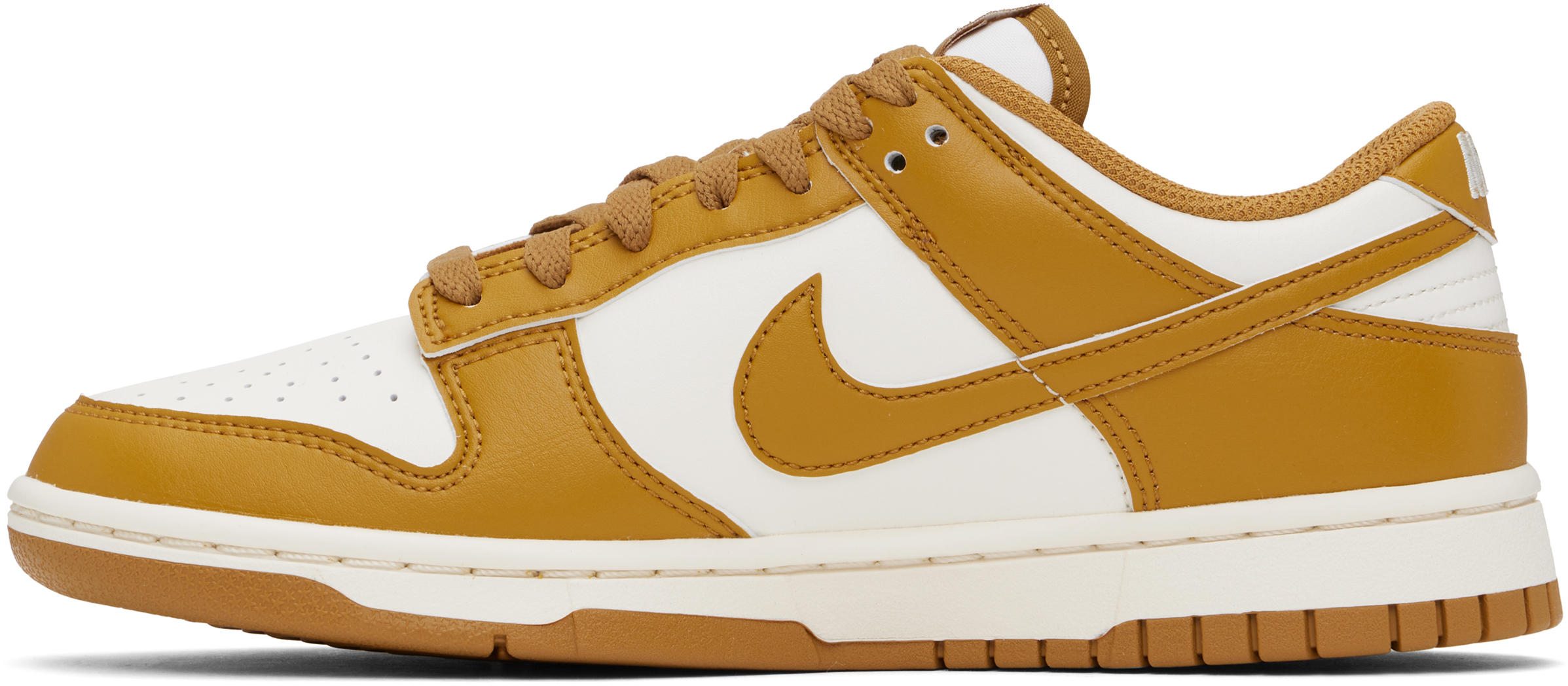White & Brown Dunk Low Retro Sneakers