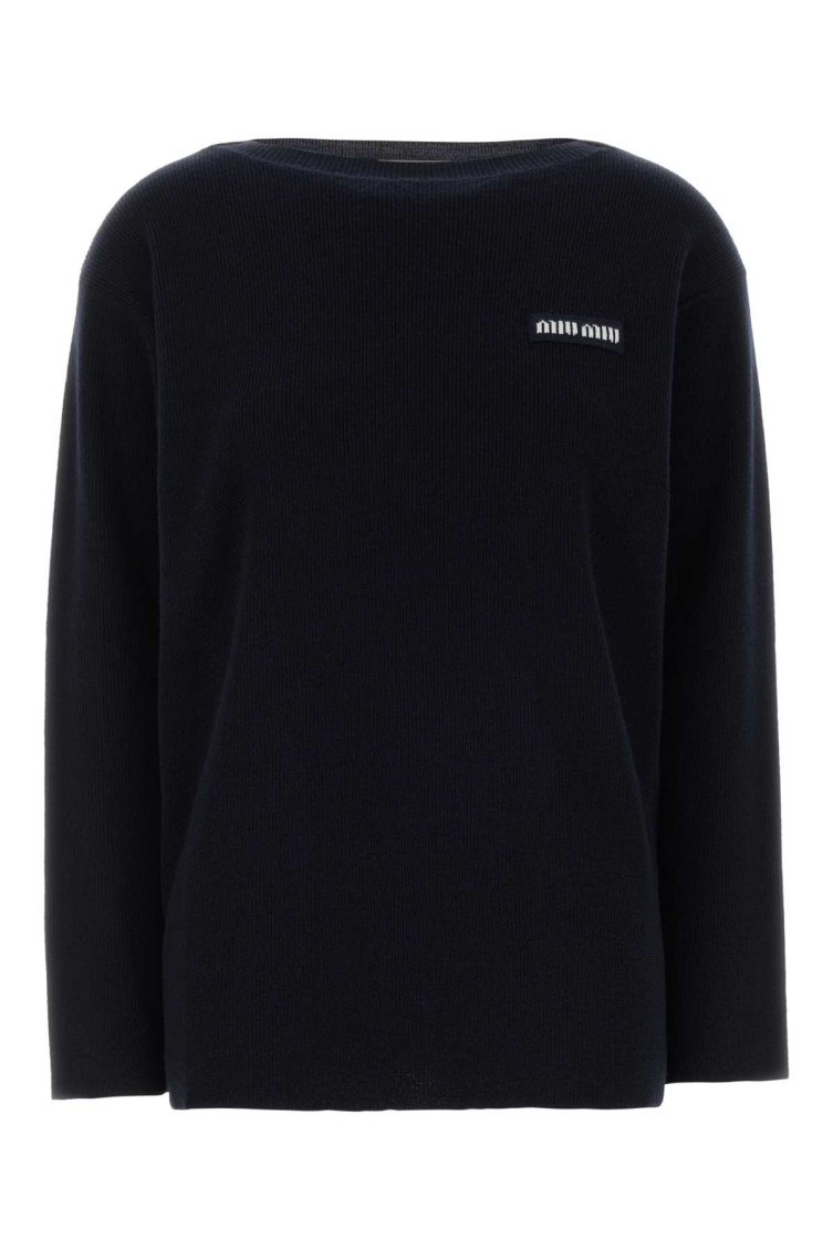 Miu Miu - boat neck wool sweater relaxed silhouette