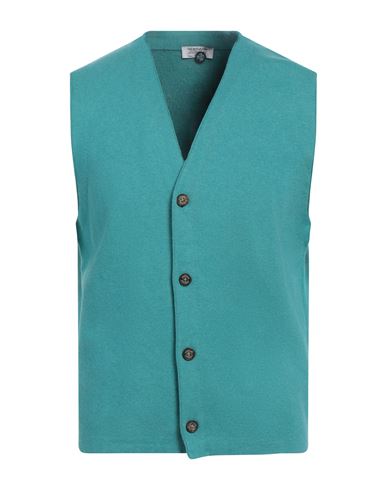 Heritage Man Cardigan Turquoise Size 40 Cotton
