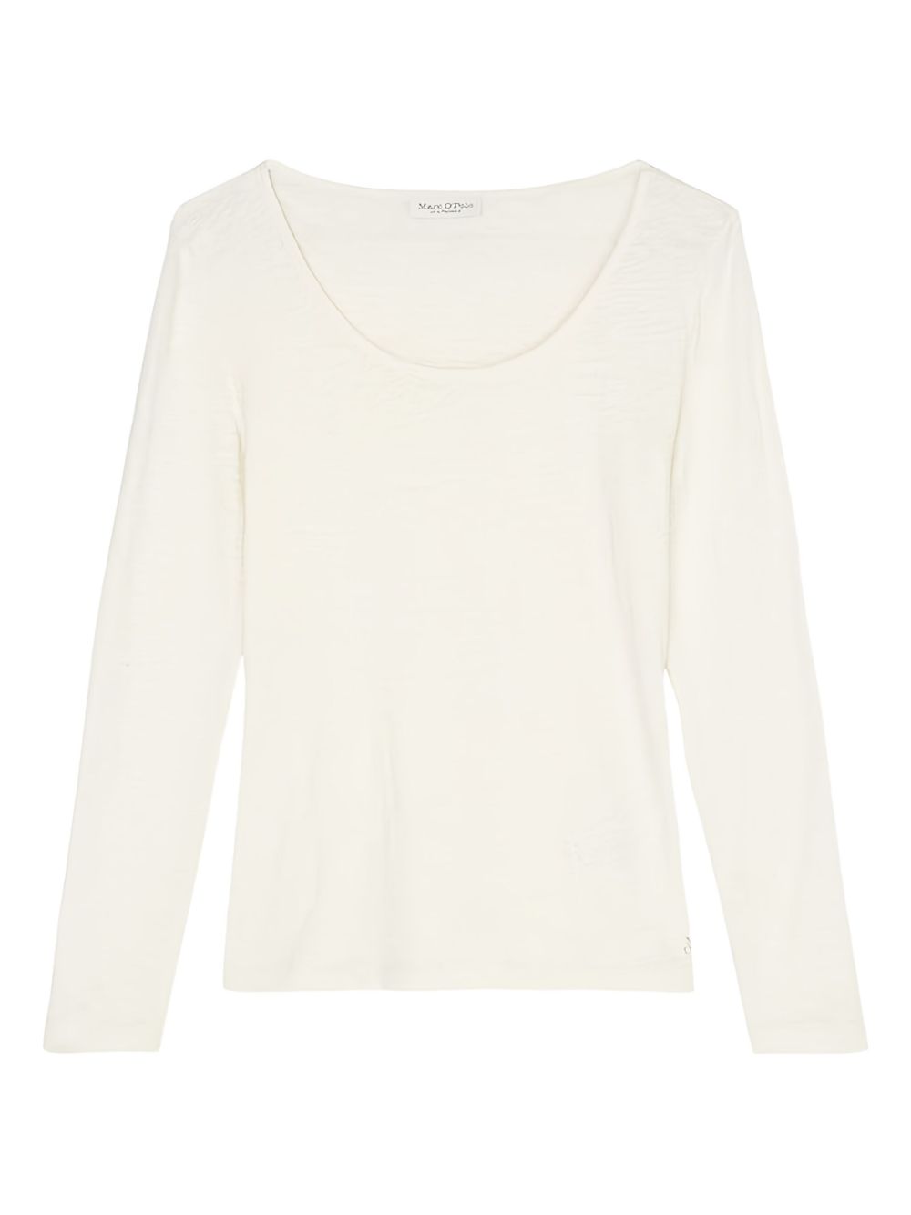 Scoop-neck long-sleeve top - Neutrals
