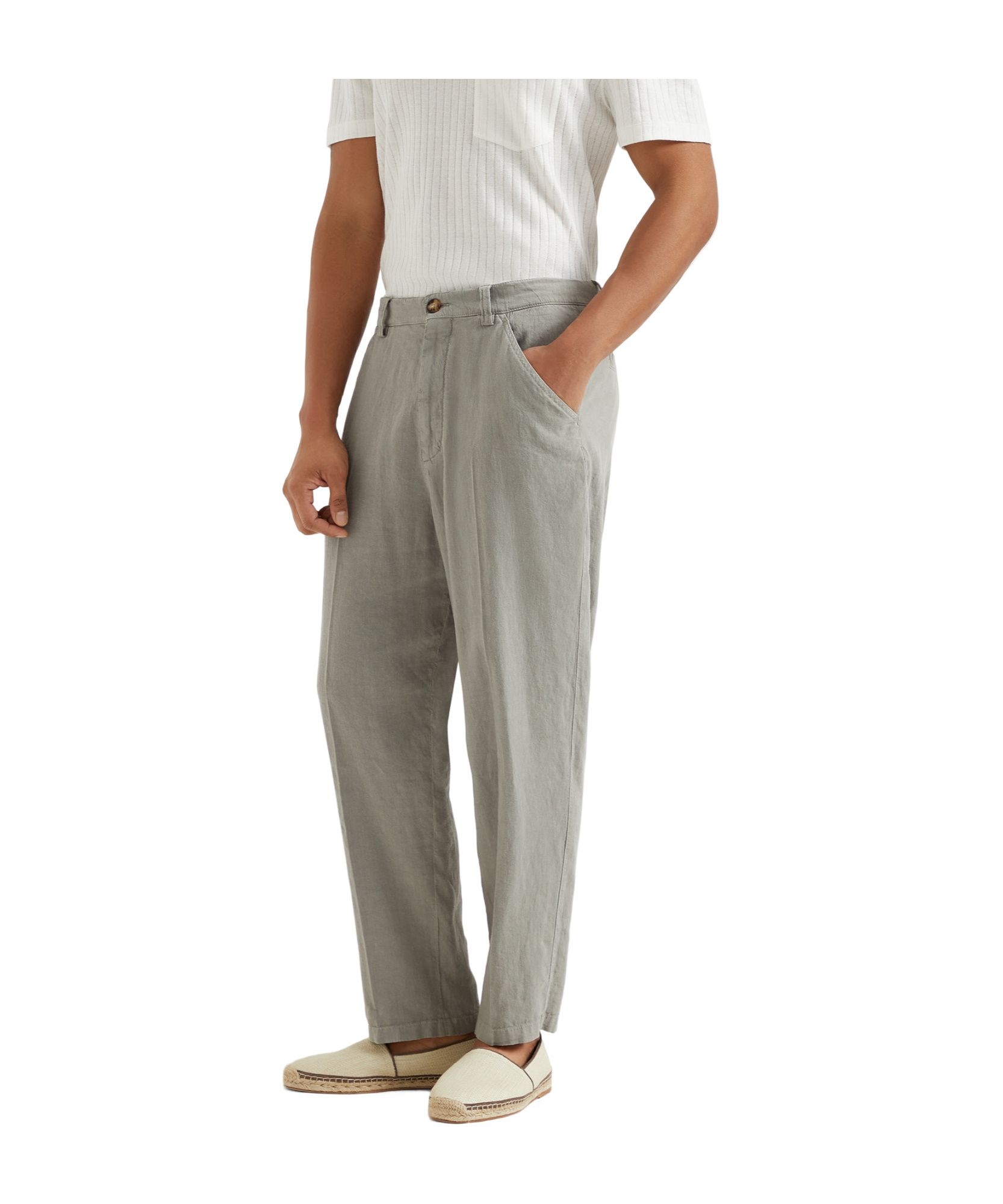 Creased straight trousers