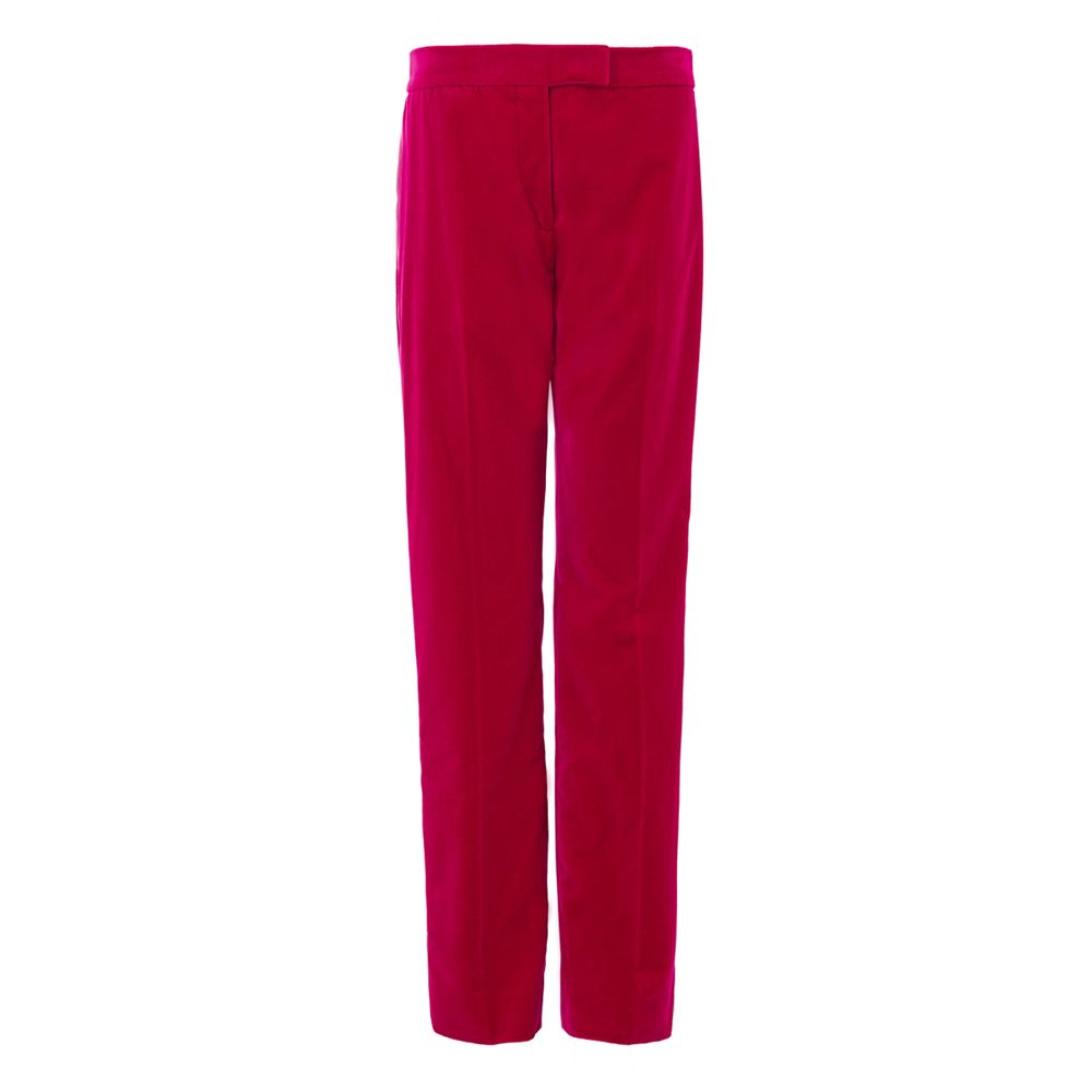 Satin-Trimmed Cotton Trousers — Pink
