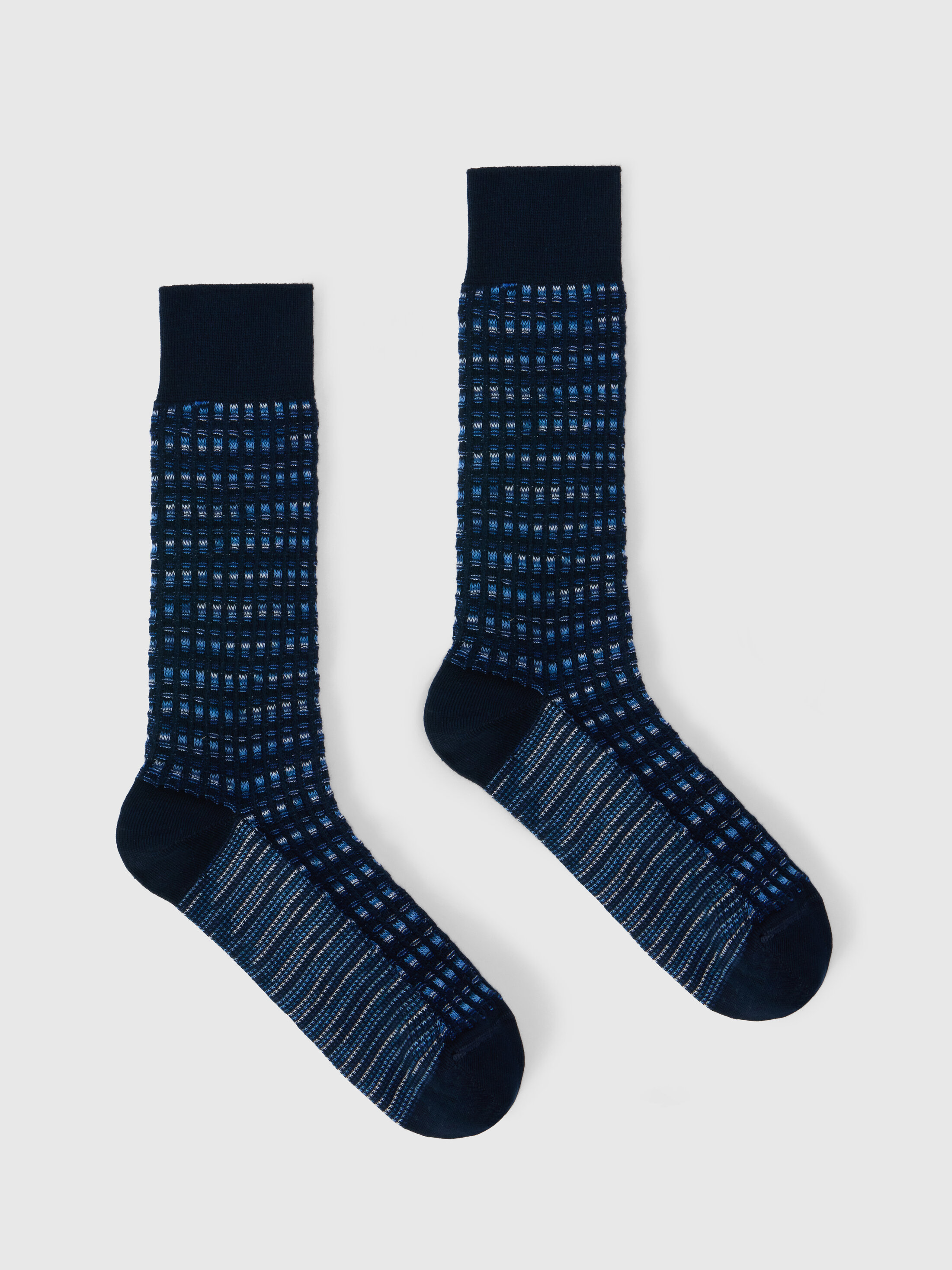 Missoni - Mid-length cotton-blend socks with check pattern, Men, Multicoloured