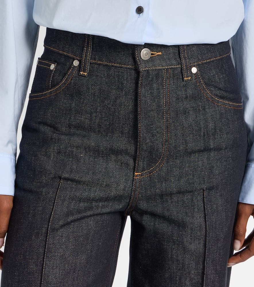 Mid-rise wide-leg jeans