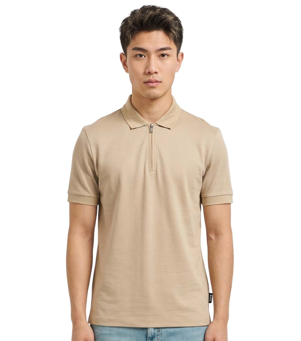 Beige Shirt Collar Polos