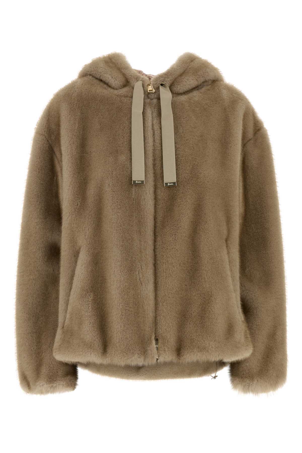 Eco Fur Coat — Beige