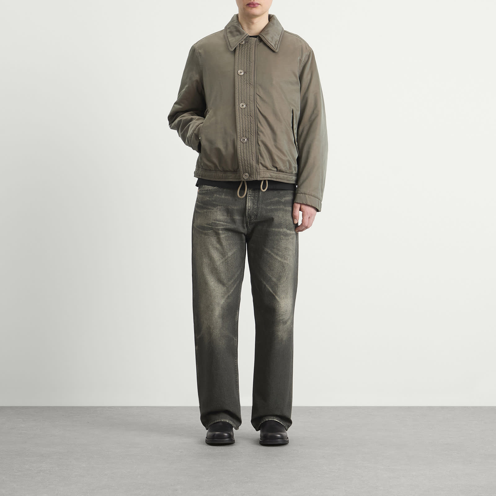 Men's Twill Auto Jacket in Taupe Smoke