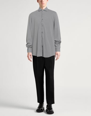 Man Shirt Grey Size 46 Cotton