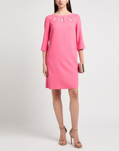 Woman Mini dress Pink Size 10 Virgin Wool, Elastane