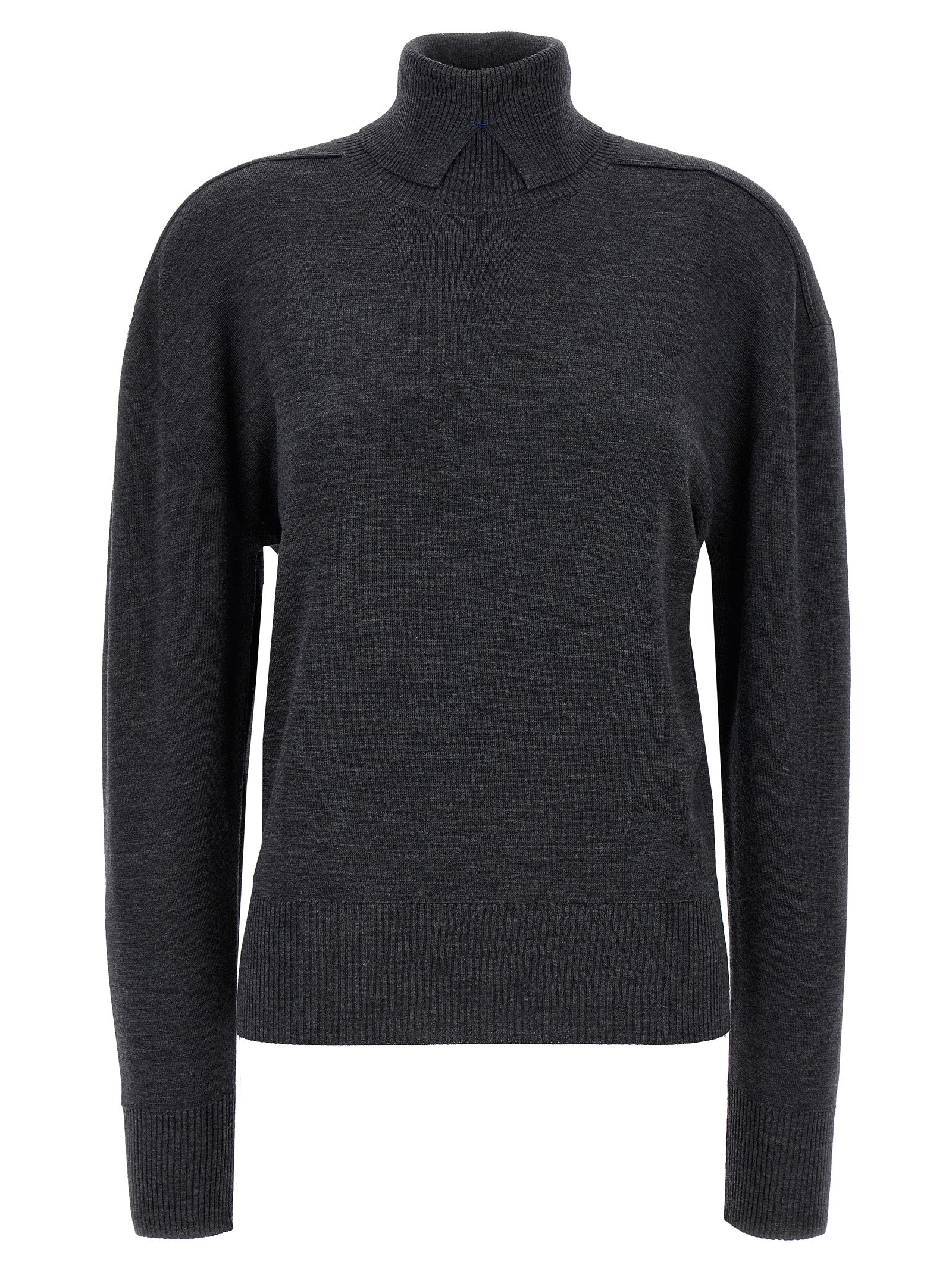 Wool Turtleneck Sweater — Gray