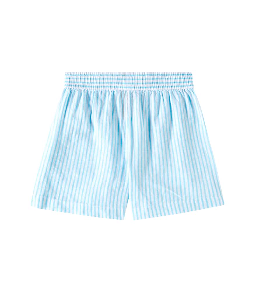 Striped linen and cotton shorts