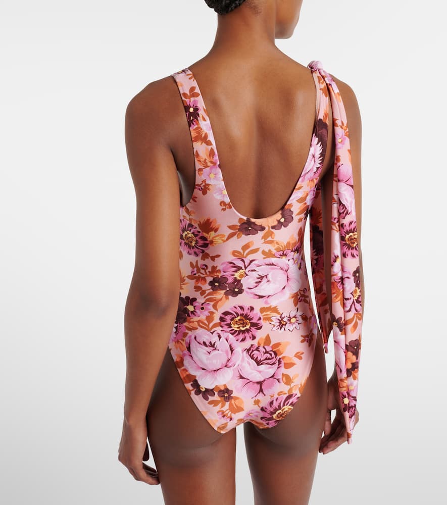 Chloé Floral knot-detail swimsuit