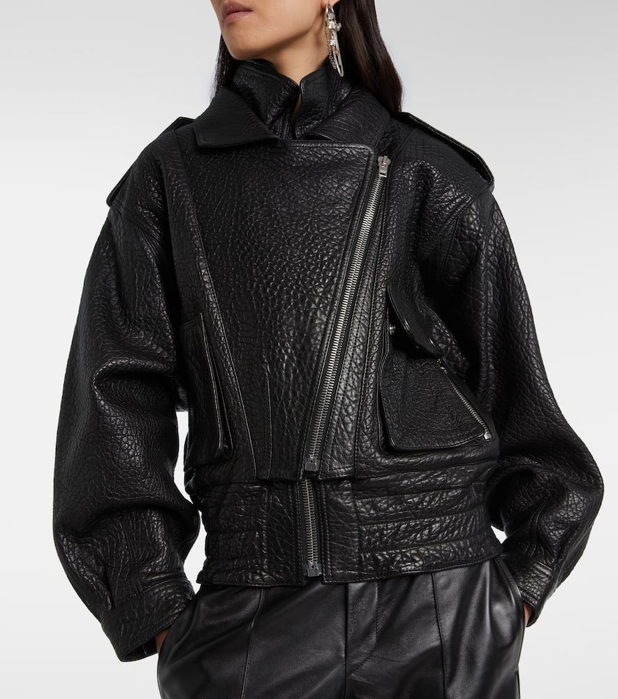 Aneli leather biker jacket