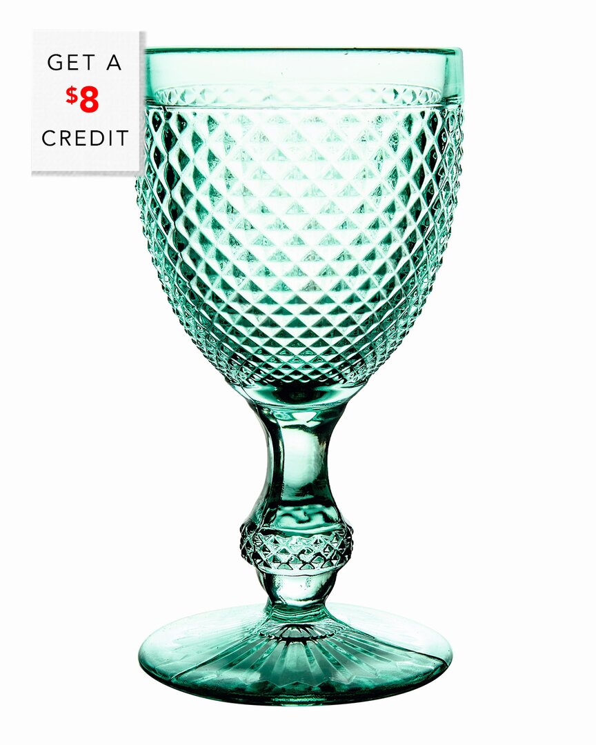 Bicos Green Water Goblets (Set with $8 Credit