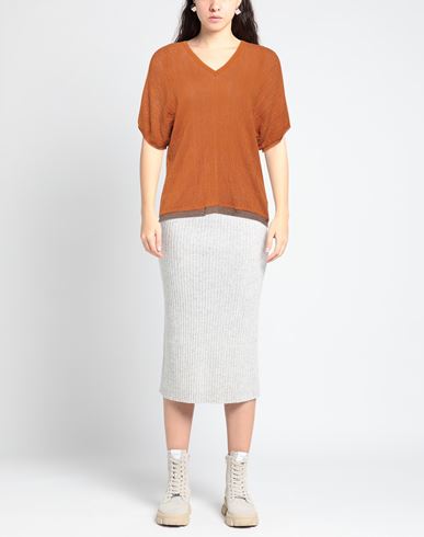 Momoní Woman Sweater Rust Size M Viscose, Polyamide, Polyester, Elastane